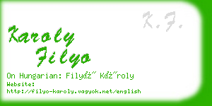 karoly filyo business card